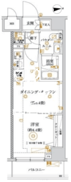 ガリシア亀戸水神 602 間取り図