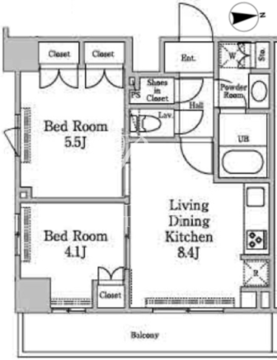 レジディア南品川2 803 間取り図