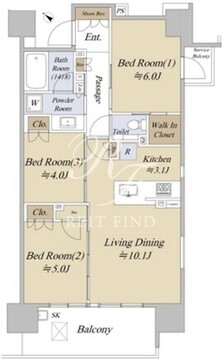 シティハウス巣鴨 905 間取り図