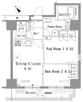 パークアクシス新板橋ウエスト 1204 間取り図