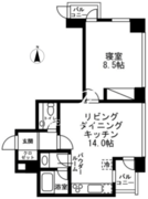 レジディアタワー麻布十番 1901 間取り図