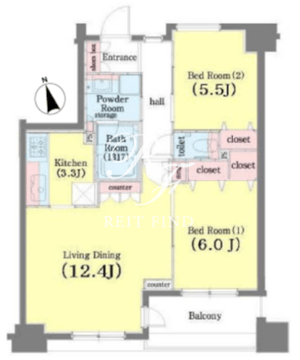 カスタリア荒川 603 間取り図