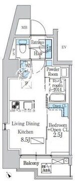 デュオフラッツ品川戸越 601 間取り図