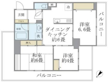 リエール若松町 404 間取り図