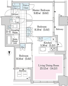 大崎ガーデンレジデンス 814 間取り図