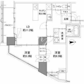 カスタリアタワー品川シーサイド 603 間取り図