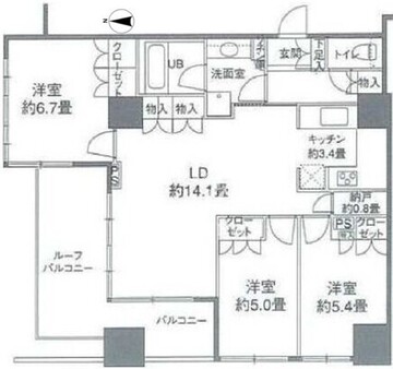 カスタリアタワー品川シーサイド 1808 間取り図