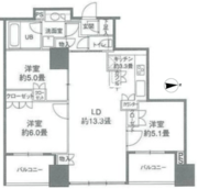 カスタリアタワー品川シーサイド 1406 間取り図