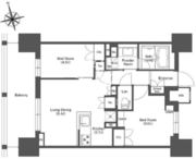 リーブルグラント西新宿 E-1103 間取り図