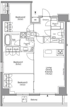 ザ・パークハビオ本所吾妻橋 1102 間取り図