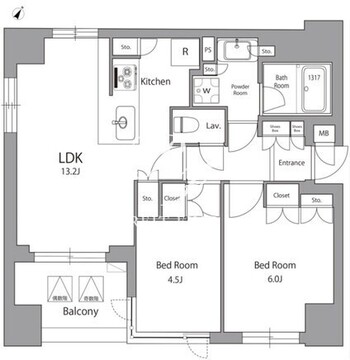 オーパスレジデンス日本橋水天宮 401 間取り図