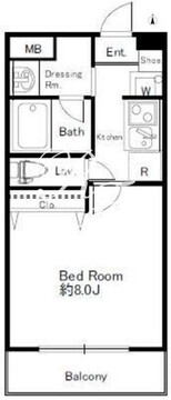 ドゥーエ西大島2 1406 間取り図