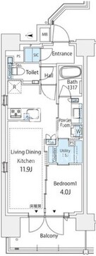 ブリリア四谷三丁目 1301 間取り図