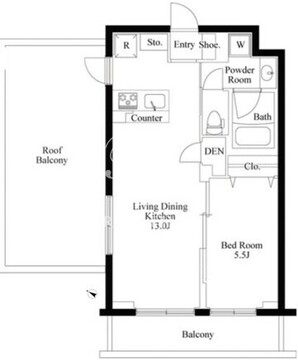 ラペルラ柿の木坂 403 間取り図