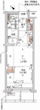 ハーモニーレジデンス新宿ザノース 304 間取り図