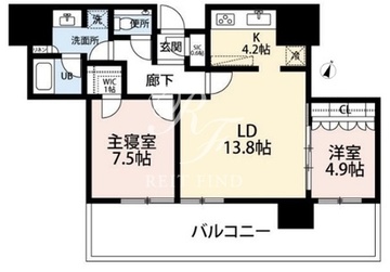 六本木グランドタワーレジデンス 1205 間取り図