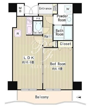 アルブル高輪 605 間取り図