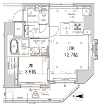 ログ本所吾妻橋 403 間取り図