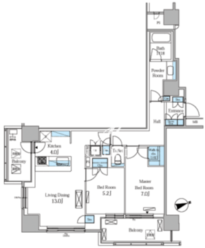 レジディアタワー目黒不動前 1109 間取り図