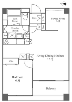 リバーシティ21イーストタワーズ2 3313 間取り図