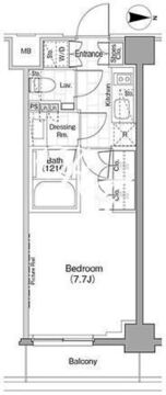 ザ・パークハビオ新宿 217 間取り図
