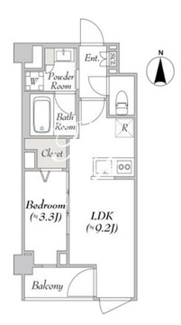 ルミーク北千住 402 間取り図