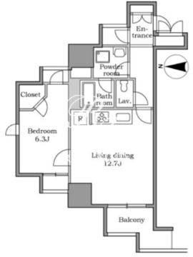 レジディア中延 801 間取り図