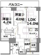 シティコート目黒 4-1007 間取り図