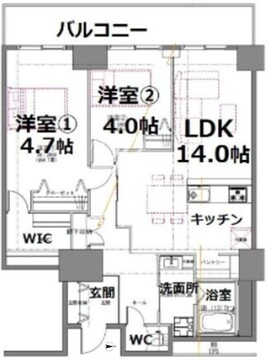 シティコート目黒 4-1007 間取り図