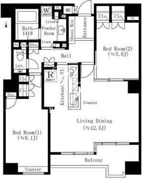 パークサイド・ウイングス 405 間取り図