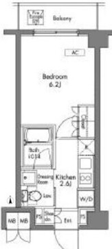 プラウドフラット神楽坂 102 間取り図