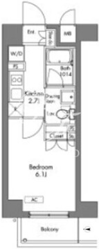 プラウドフラット神楽坂 307 間取り図