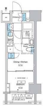 プレディアコート錦糸町スカイビュー 1304 間取り図