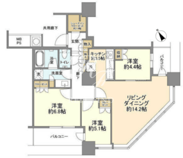 ザ・パークハウス西新宿タワー60 3112 間取り図