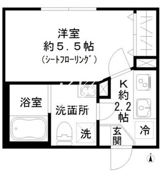 STRIPES東大井 202 間取り図