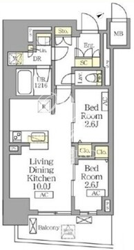 テラス北千住 1504 間取り図