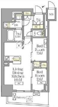テラス北千住 1304 間取り図
