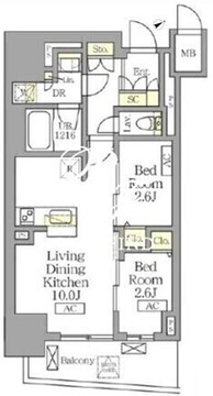 テラス北千住 1004 間取り図