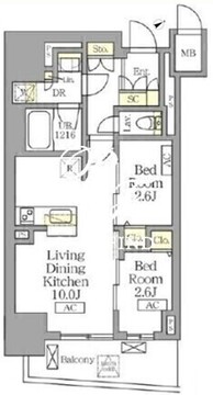 テラス北千住 304 間取り図