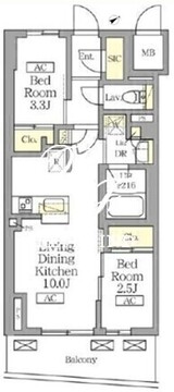 テラス北千住 502 間取り図
