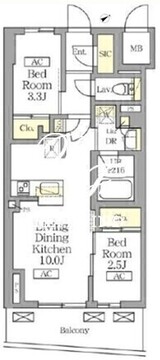 テラス北千住 302 間取り図