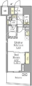 テラス北千住 1501 間取り図
