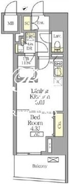 テラス北千住 501 間取り図