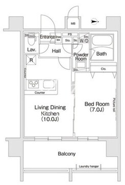 コンフォリア新宿 1002 間取り図