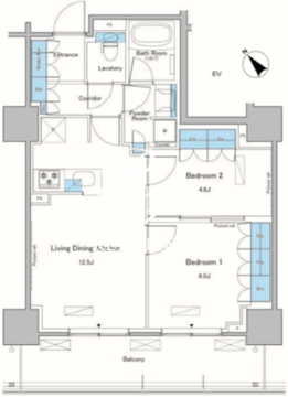 ルフォンプログレ滝野川 308 間取り図