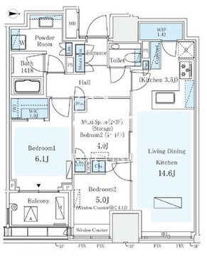 パークコートザ・三番町ハウス 909 間取り図