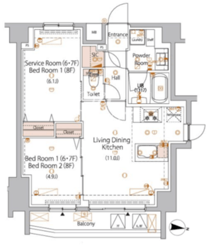 ハイズ三ノ輪2 601 間取り図
