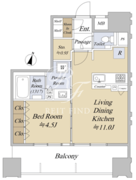 アクシルコート日本橋本町 714 間取り図