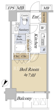 アクシルコート日本橋本町 706 間取り図