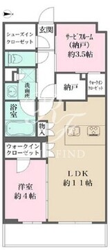 ラペルラ自由が丘2 102 間取り図